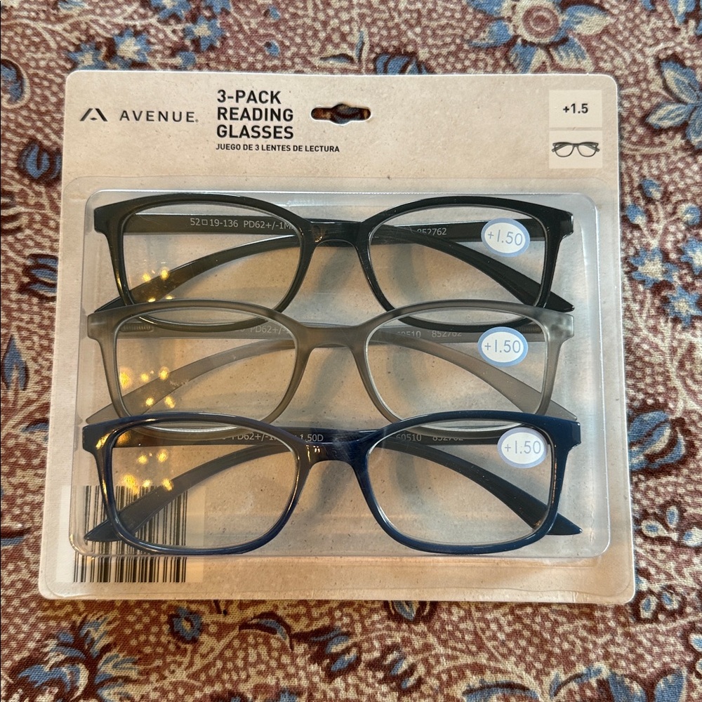 Avenue new Reading Glasses 3 pack 1.5